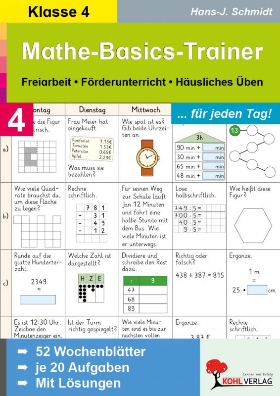 Arbeitsblätter für Kopfrechnen