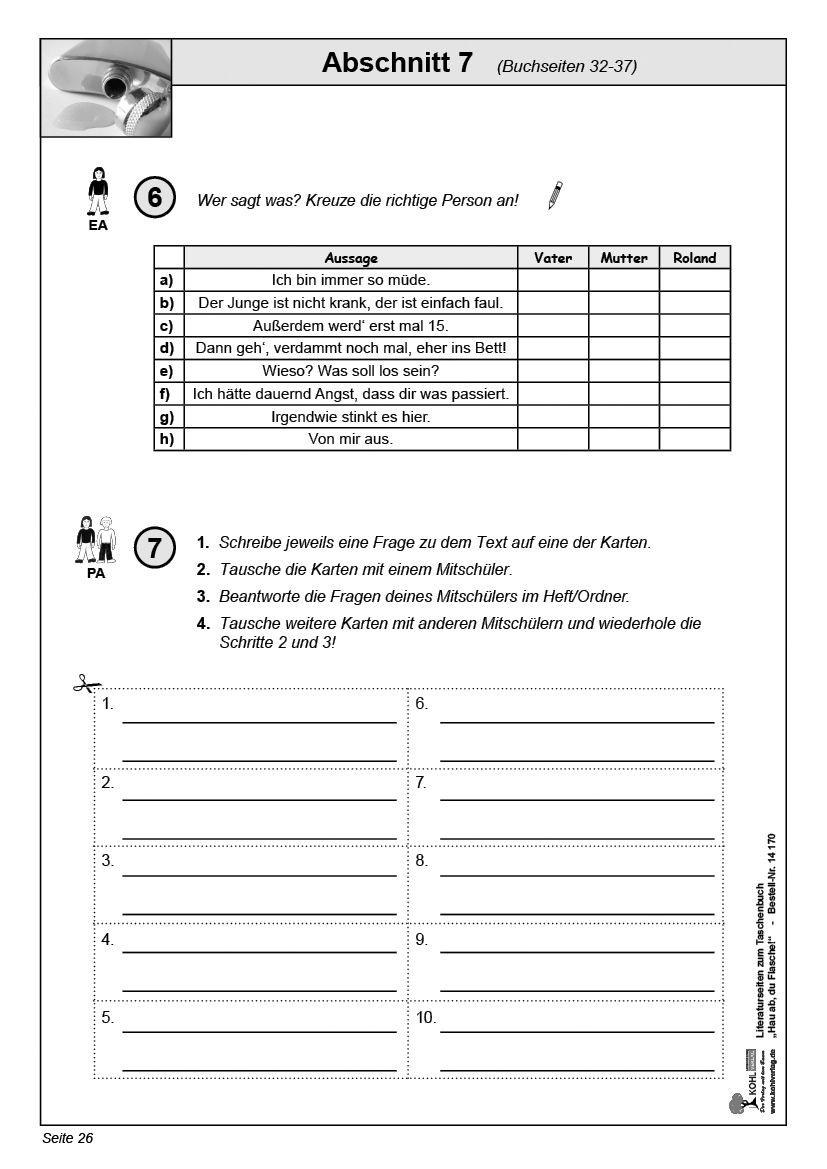 Hau ab, du Flasche! Literaturseiten