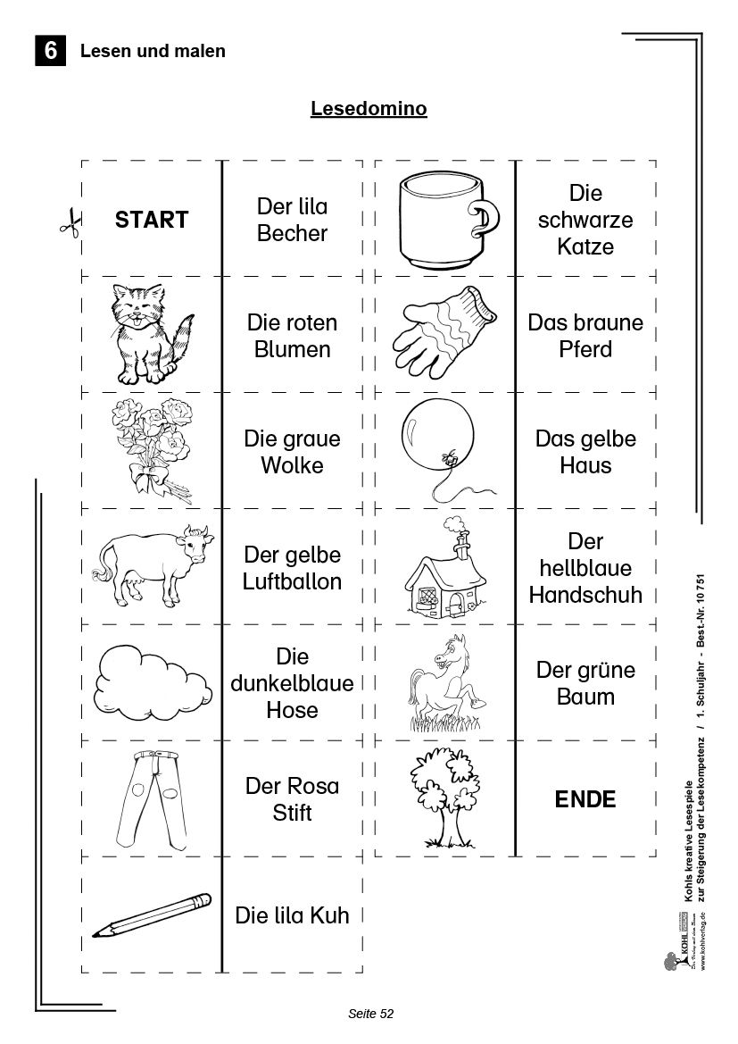 Kreative Lesespiele / Klasse 1