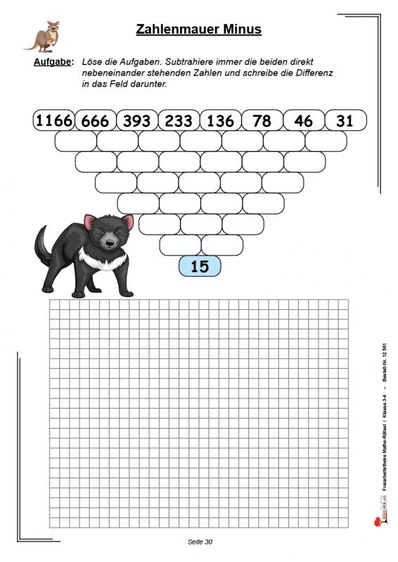 Freiarbeitstheke Mathe-Rätsel / Klasse 3-4