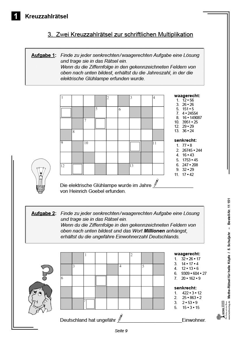 Mathe-Rätsel für helle Köpfe / Klasse 5