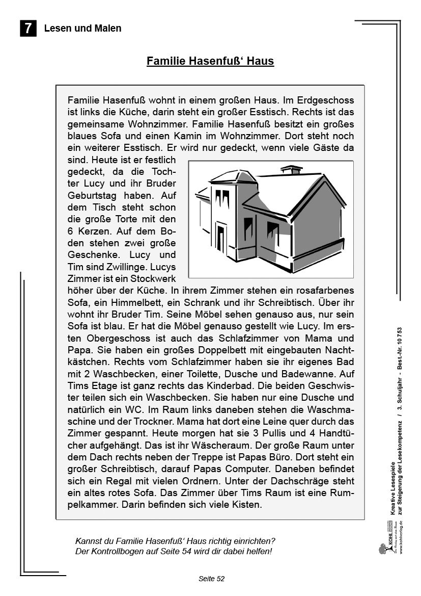 Kreative Lesespiele / Klasse 3