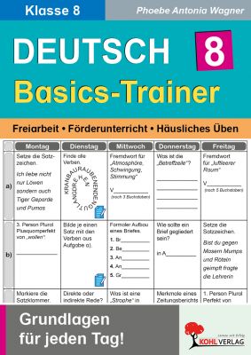 Deutsch-Basics-Trainer / Klasse 8-P13291