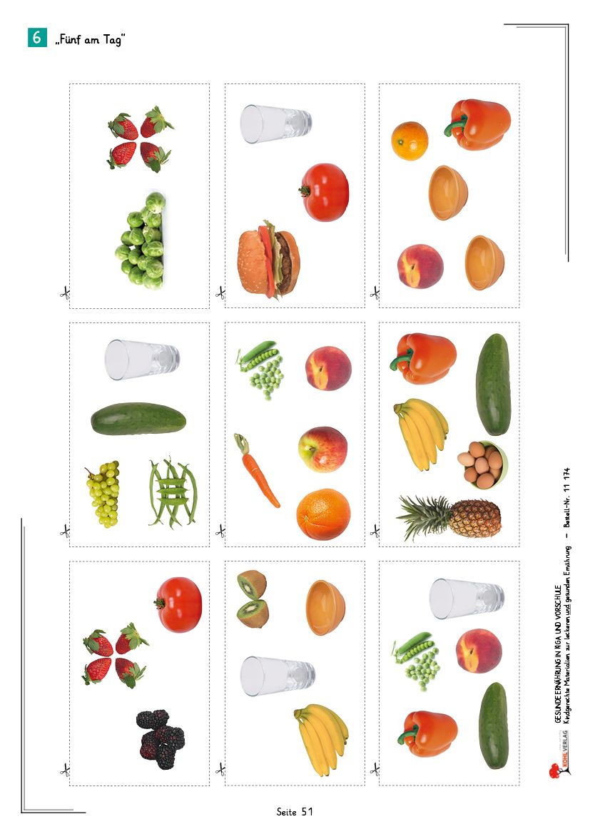  Gesunde Ernährung in Kindergarten und Vorschule - Kindgerechte Illustration 