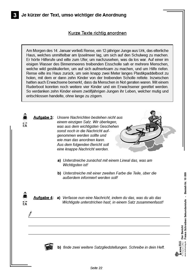 Bericht Schreiben 7 Klasse übungen Mit Lösungen Der Bericht