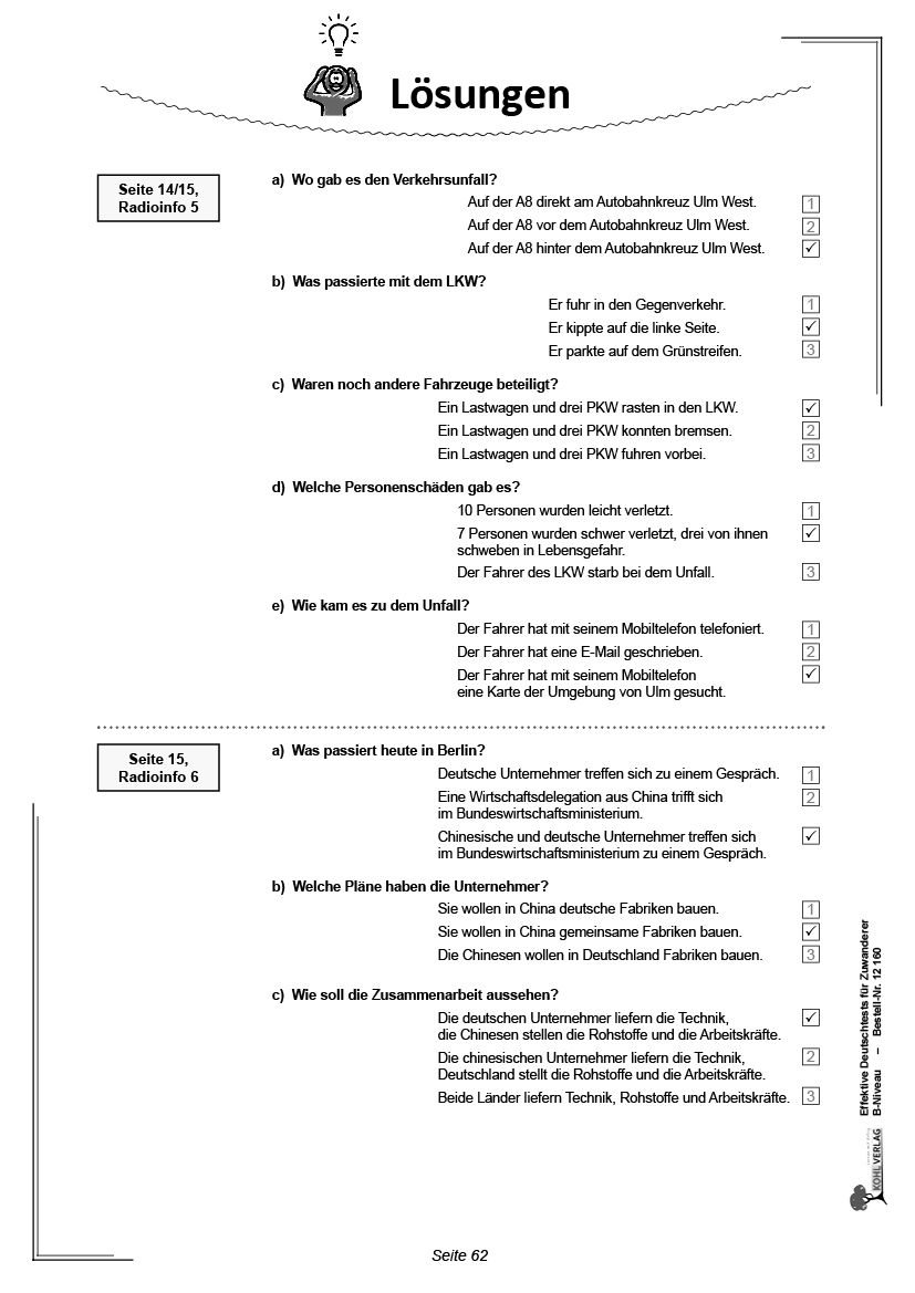 Prüfungstraining Deutsch Test Für Zuwanderer Effektive Deutsch-Tests für Zuwanderer - B-Niveau