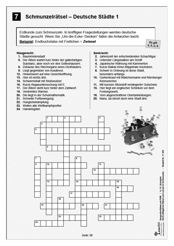 Geographie-Rätsel mit Witz! / Klasse 8-13