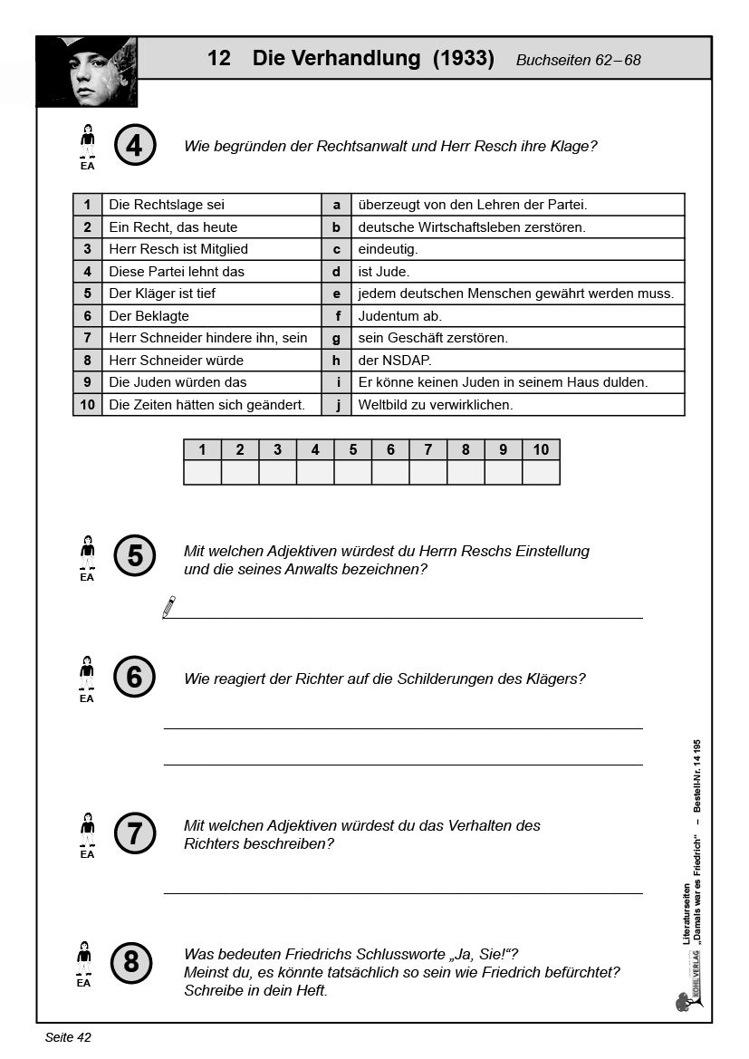Damals War Es Friedrich Inhaltsangabe Damals war es Friedrich - Literaturseiten
